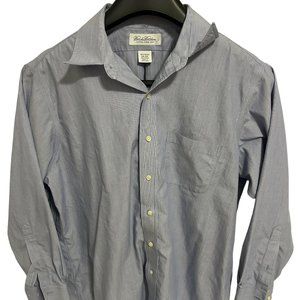 Brooks Brothers Non Iron Button Down Shirt Blue Long Sleeve Mens 16.5 32…